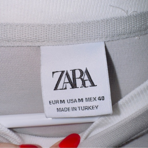 Zara Gray T-shirt Double Zipper Pullover Sweater size medium - Picture 3 of 6